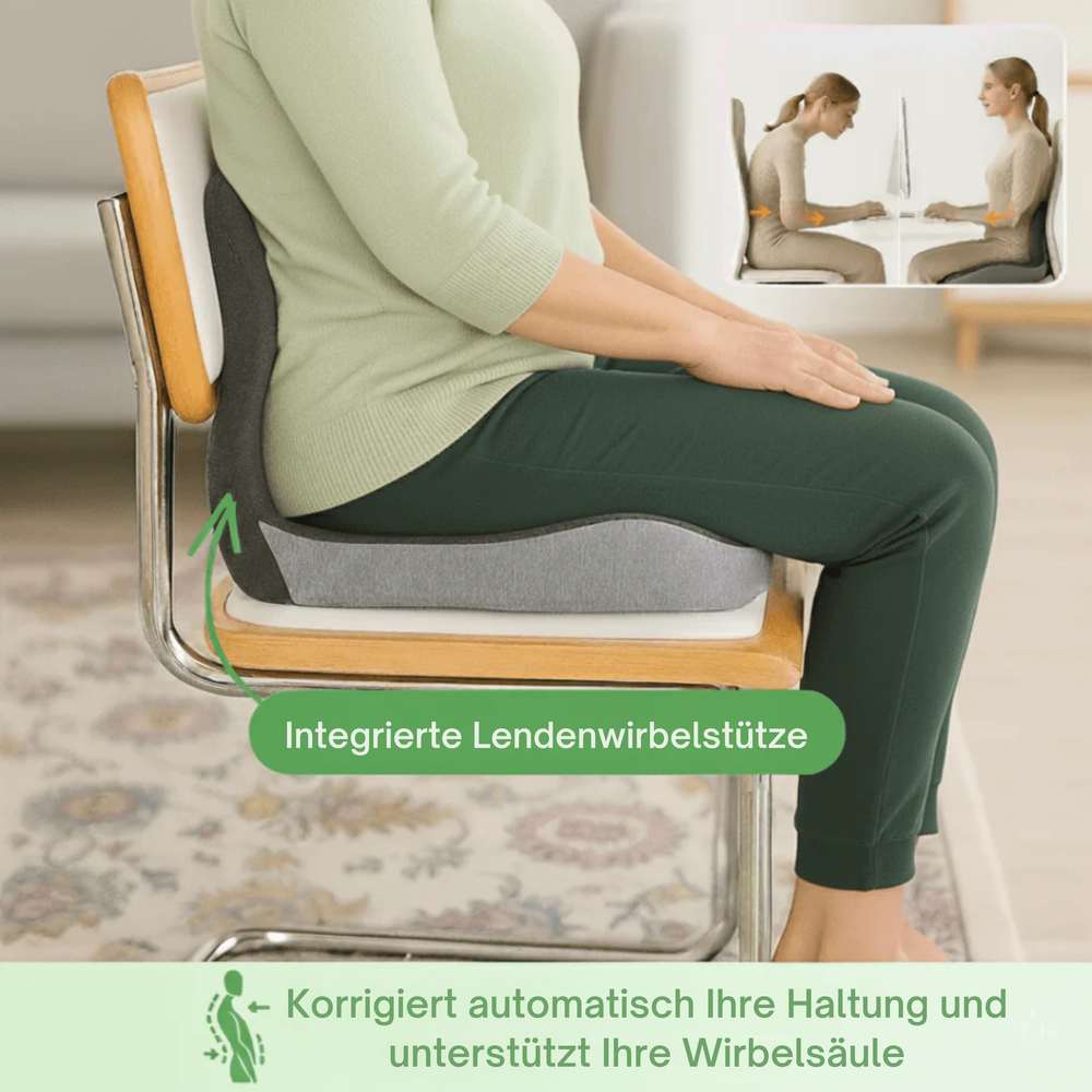 Ergonomisches Sitzkissen™ | Direkte Rücken- und Hüftentlastung